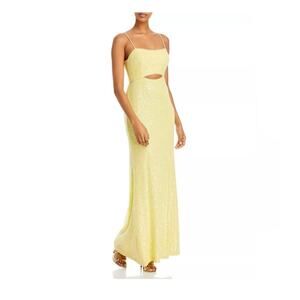 Aqua | Bloomingdales Exclusive Yellow Sequin Gown Sz 8
